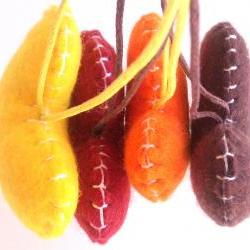 Wedding/party Hearts Decorations - terracota, yellow, orange, brown, autumn shades, fall - Set of 4 - Ornaments/favors/decor/gifts